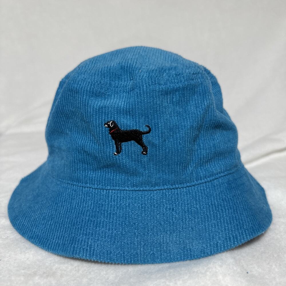 The Black Dog Adult Corduroy Bucket Hat Embroidered Sky Blue Cotton NWT
